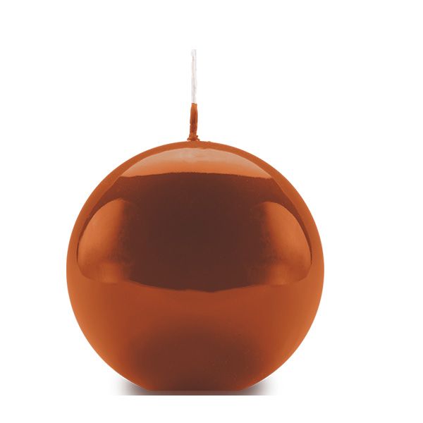 Candela sfera Laccata  Ø 10 cm -  1 pezzo - Terracotta-  Home Decor 