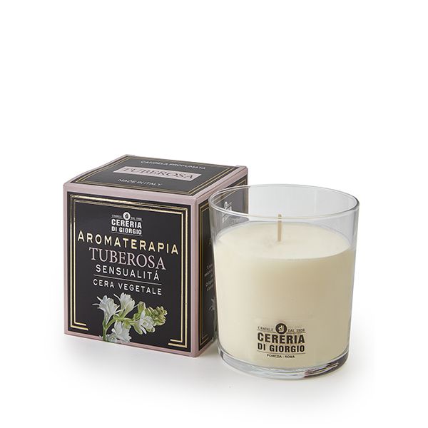 Candela Vegetale Vegana profumata in bicchiere Aromaterapia - Tuberosa - 44 ORE
