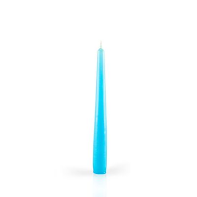 Candele laccate coniche Ø 2,2 cm h. 21 cm 3 pezzi - Celeste