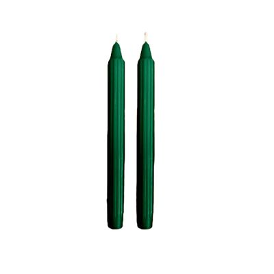 Candele scanalata Ø 2,2 cm h. 25 cm 8 pezzi - Verde Scuro