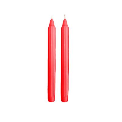 Candele scanalata Ø 2,2 cm h. 25 cm 8 pezzi- Rosso