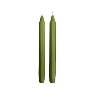 Candele Doriche Ø 2,2 cm h. 25 cm 2 pezzi - Verde Oliva