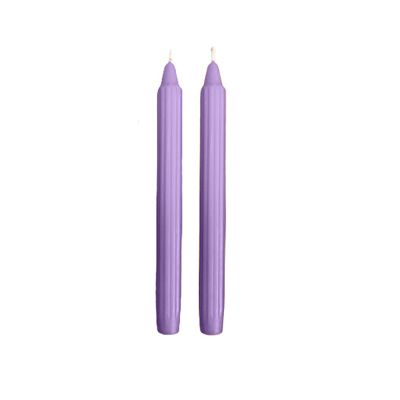 Candele scanalata Ø 2,2 cm h. 25 cm 8 pezzi- Viola Polvere