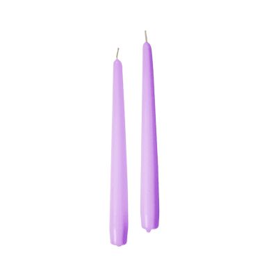Candele coniche Ø 2,2 cm h. 25 cm 2 pezzi - Viola Polvere