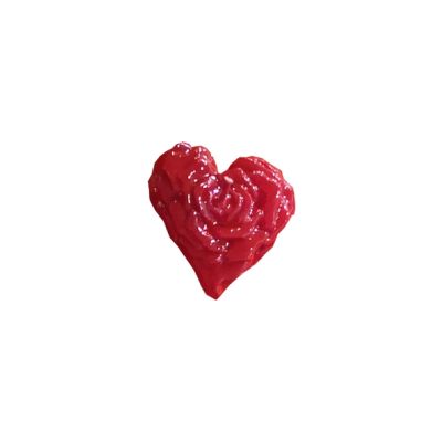 Candela artigianale a forma di cuore con petali - 5,5x3 cm