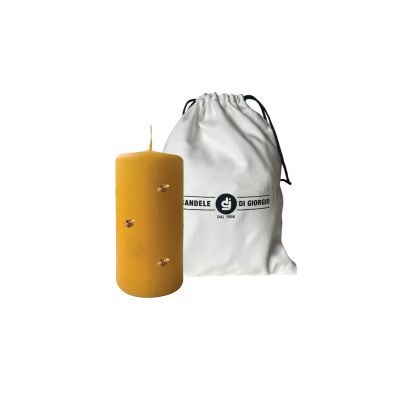Candele con Api in cera  Ø 7 cm h. 15 cm  - Senape