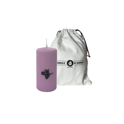 Candela con Strega in cera  Ø 7 cm , h 15 cm -  Viola