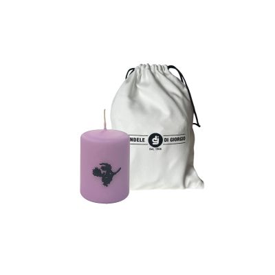 Candela con Strega in cera  Ø 7 cm , h 10 cm -  Viola