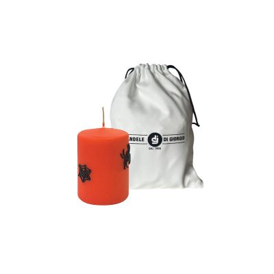  Candela con Ragnatele in cera  Ø 7 h 10 cm  -  Zucca