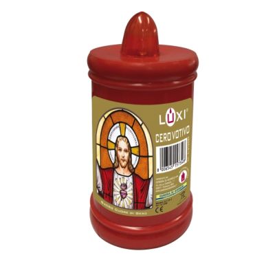 Luxì Sacro Cuore di Gesù - Cero votivo e lettrico h. 14 cm