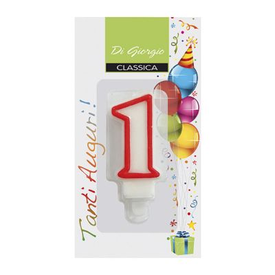 Candela di complenno numero 1 con supporto