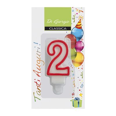 Candela di complenno numero 2 con supporto