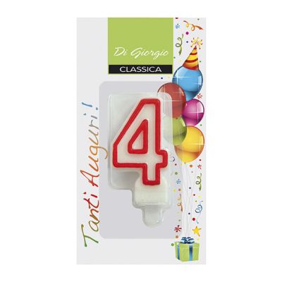 Candela di complenno numero 4 con supporto