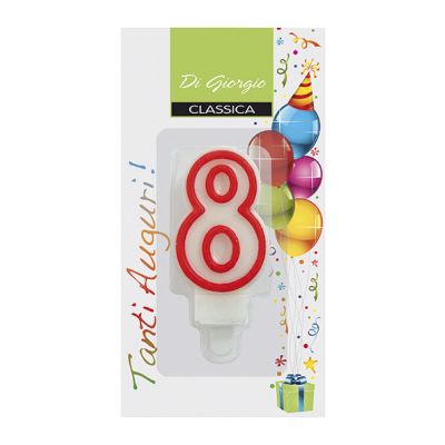 Candela di complenno numero 8 con supporto