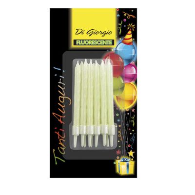 Candeline di compleanno a spirale fluorescenti con supporto