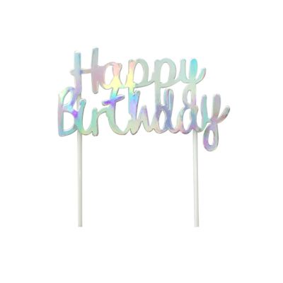 Decorazione per torta di compleanno metallizzata - Colori assortiti