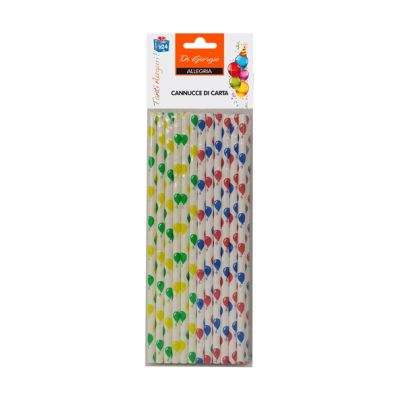 24 Cannucce di carta per bibita