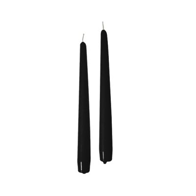 Candele coniche Ø 2,2 cm h. 30 cm 12 pezzi - Nero