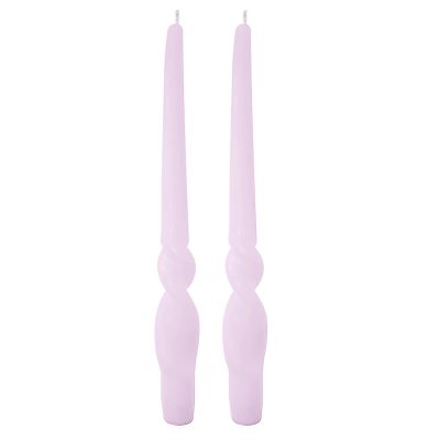 Set da 4 candele artigianali con spirale Voluta - Altezza 30 cm - Rosa Polvere