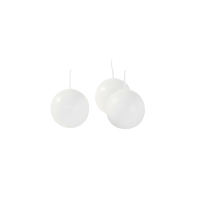 Candele sfera Ø 3 cm 20 pezzi - Bianco