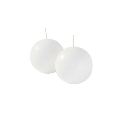 Candele sfera Ø 8 cm 4 pezzi - Bianco