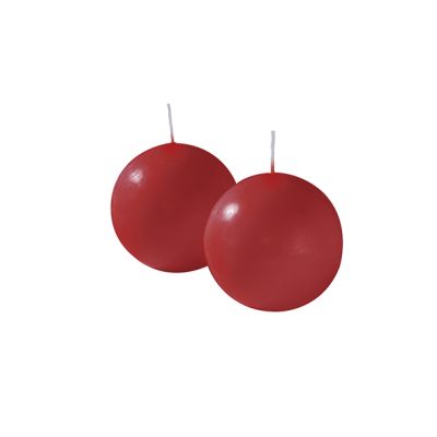 Candele sfera Ø 8 cm 4 pezzi - Rosso