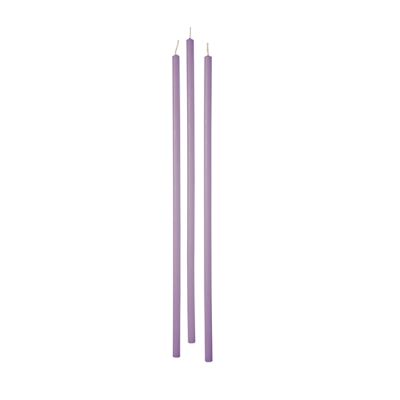 Candele stelo Ø 0,9 cm h. 37 cm 12 pezzi - Viola chiaro