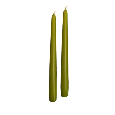 Candele coniche Ø 2,2 cm h. 25 cm 10 pezzi - Verde Oliva