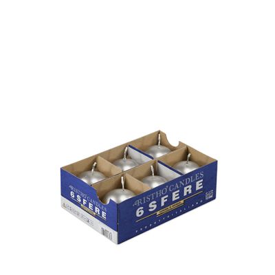 Candele sfera Ø 6 cm 6 pezzi - Argento