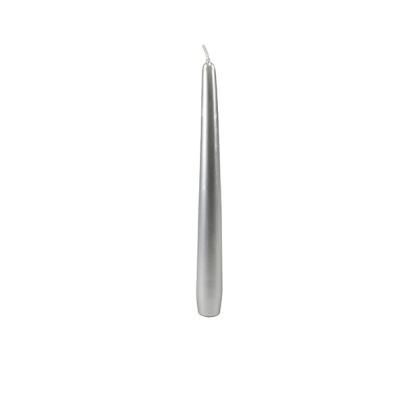 Candele coniche Ø 2,2 cm h. 25 cm 10 pezzi - Argento