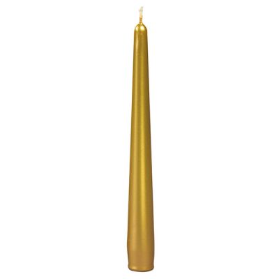 Candele laccate coniche Ø 2,2 cm h. 21 cm 3 pezzi - Oro
