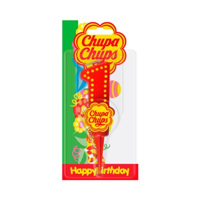 Candela compleanno Chupa Chups Numero 1 con supporto