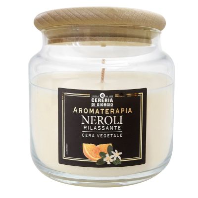 Candela Vegetale Vegana profumata in giara Aromaterapia - Neroli - 80 ORE