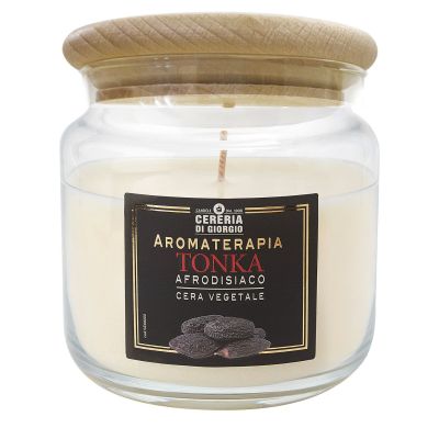 Candela Vegetale Vegana profumata in giara Aromaterapia - Tonka - 80 ORE