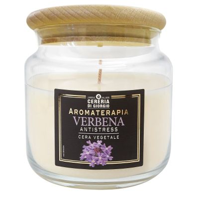 Candela Vegetale Vegana profumata in giara Aromaterapia - Verbena - 80 ORE