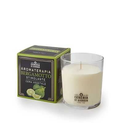 Candela Vegetale Vegana profumata in bicchiere Aromaterapia - Bergamotto - 44 ORE