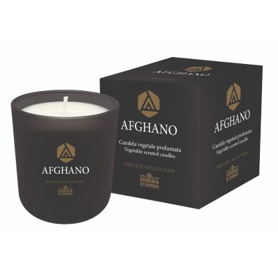 Candela Vegetale Vegana profumata in bicchiere Aromaterapia Black - Afghano- 44 ORE