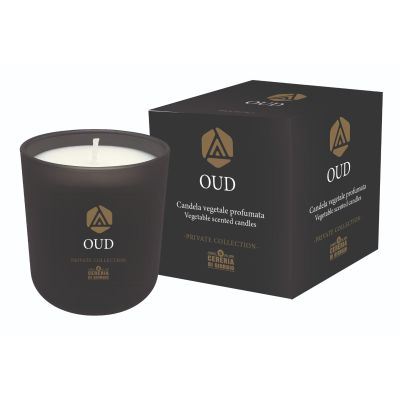 Candela Vegetale Vegana profumata in bicchiere Aromaterapia Black - Oud- 44 ORE