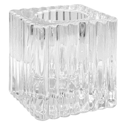 Porta candele in vetro 4 x 4 x 4 cm