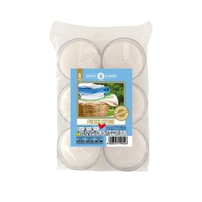 Candela profumata al cotone in bicchierino - 6 pezzi - Senza allergeni