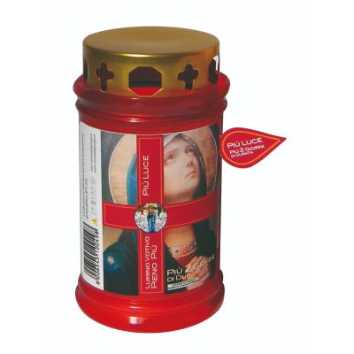 Cero votivo con parapioggia dedicato alla Madonna Mod. P30 h. 12 cm