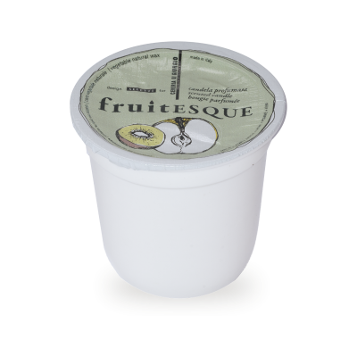 Candela profumata in vasetto di porcellana - Mela e Kiwi - Yogurt