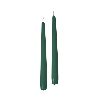 Candele coniche Ø 2,2 cm h. 25 cm 2 pezzi - Verde Scuro 