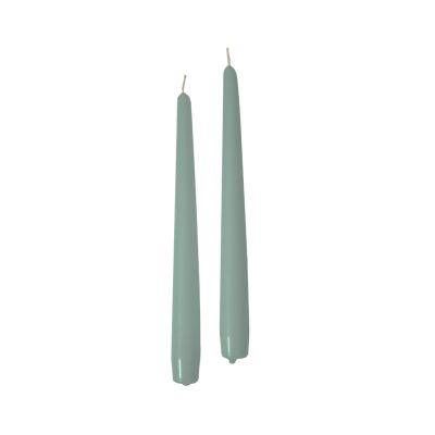 Candele coniche Ø 2,2 cm h. 25 cm 2 pezzi - Grigio Verde