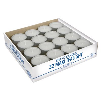 Maxi Tealight Ø 5,9 cm h. 2,3 cm 32 pezzi