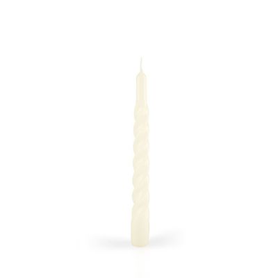 Candele laccate tortiglione Ø 2,2 cm h. 21 cm 3 pezzi - Avorio