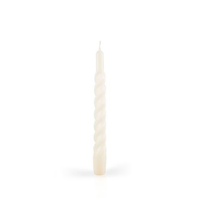 Candele laccate tortiglione Ø 2,2 cm h. 21 cm 3 pezzi - Panna