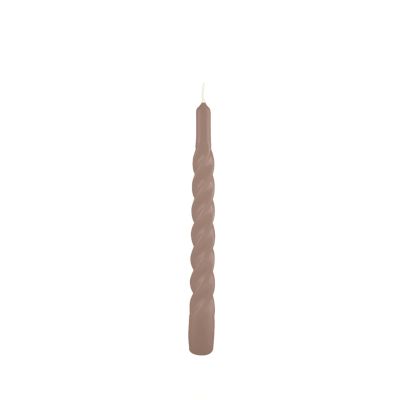 Candele laccate tortiglione Ø 2,2 cm h. 21 cm 3 pezzi - Mocha Mousse