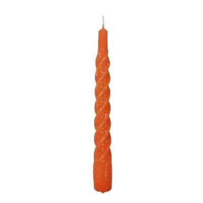 Candele laccate tortiglione Ø 2,2 cm h. 21 cm 6 pezzi - Arancione