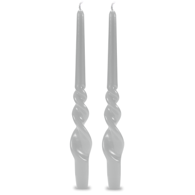 Set 2 candele voluta laccate h 30 cm - Bianco